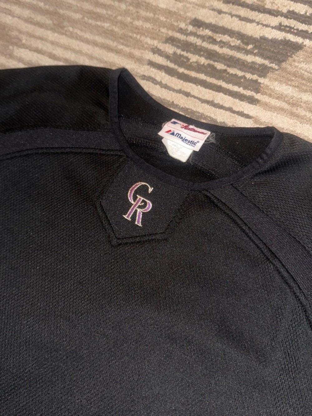 Colorado Rockies Majestic Authentic MLB Black Y2K Therma Base Baseball Shirt XL